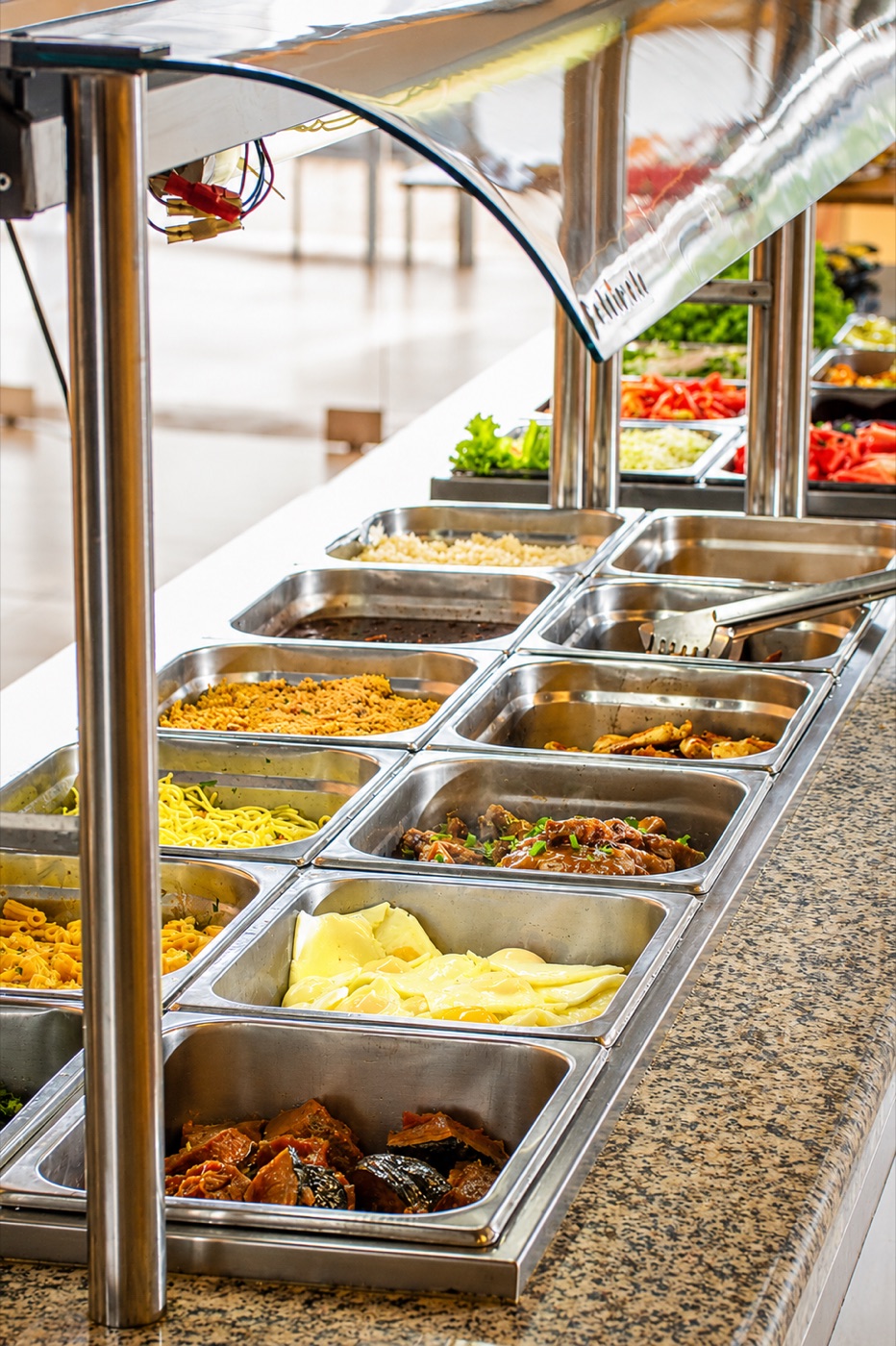 Estrutura de buffet completa do Restaurante Anzolin